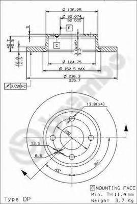 BREMBO 08.5243.24 Тормозной диск