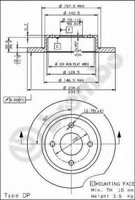 BREMBO 08.5691.10 Тормозной диск