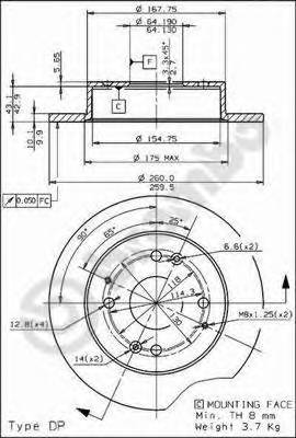 BREMBO 08.5803.10 Гальмівний диск