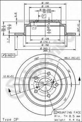 BREMBO 08.6897.11 Тормозной диск