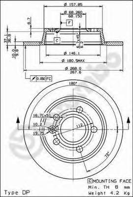 BREMBO 08.6935.10 Тормозной диск