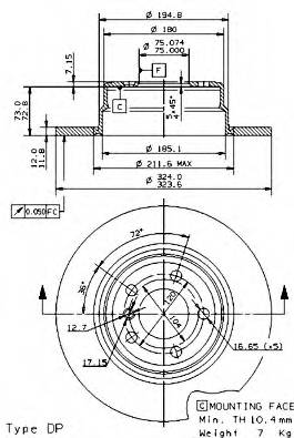 BREMBO 08.7019.81 Тормозной диск