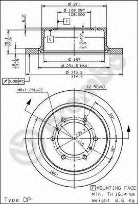 BREMBO 08.7106.10 Тормозной диск