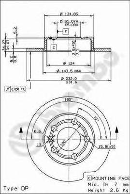 BREMBO 08.7165.11 Тормозной диск