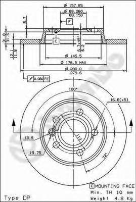 BREMBO 08.7288.14 Гальмівний диск