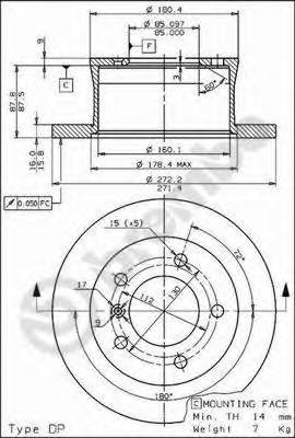 BREMBO 08.7725.10 Тормозной диск