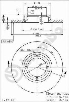 BREMBO 08.7822.10 Тормозной диск