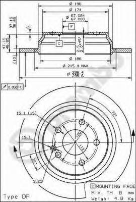 BREMBO 08.8405.10 Гальмівний диск