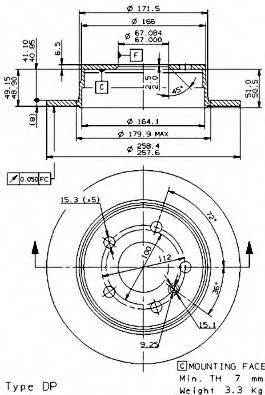 BREMBO 08.9580.11 Тормозной диск