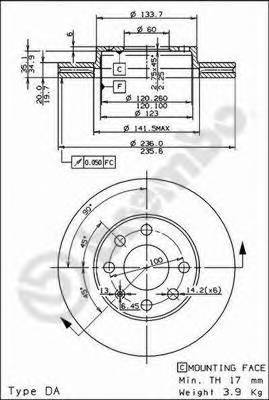 BREMBO 09.3090.11 Тормозний диск