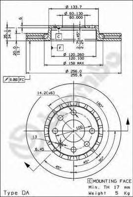 BREMBO 09.5527.24 Тормозной диск