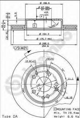 BREMBO 09.5627.10 Тормозной диск