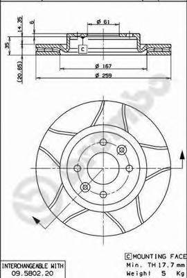 BREMBO 09.5802.76 Гальмівний диск