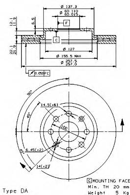 BREMBO 09.5843.34 Тормозной диск