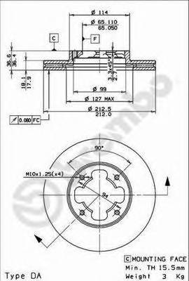 BREMBO 09.5867.10 Тормозной диск