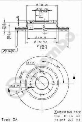 BREMBO 09.5869.14 Тормозной диск