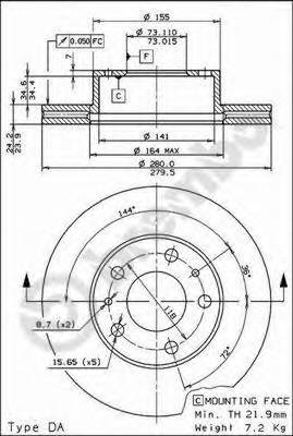 BREMBO 09.5904.14 Тормозной диск