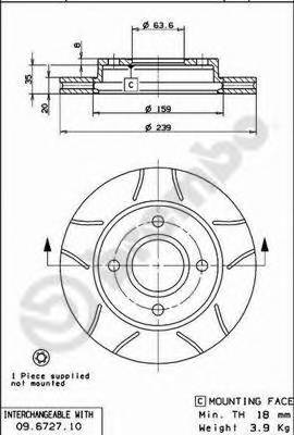 BREMBO 09.6727.77 Тормозной диск