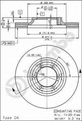 BREMBO 09.6817.10 Тормозной диск