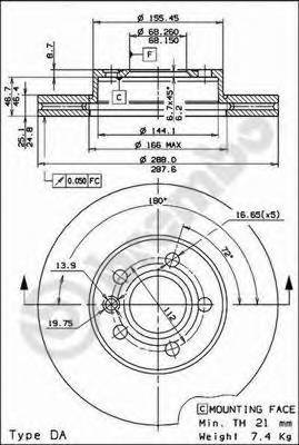 BREMBO 09.6934.11 Тормозной диск