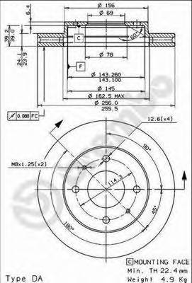 BREMBO 09704311 TARCZA HAM. CARISMA