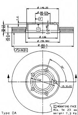 BREMBO 09.7195.10 Тормозной диск