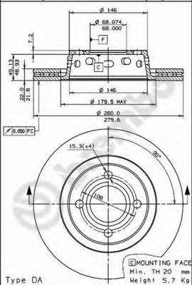 BREMBO 09.7821.10 Тормозной диск