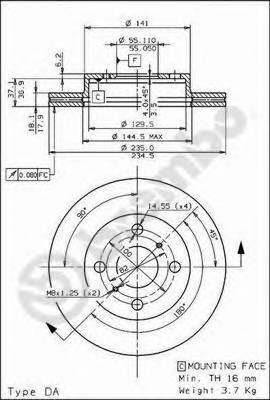 BREMBO 09.7825.10 Тормозной диск