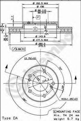 BREMBO 09.7933.10 Тормозной диск