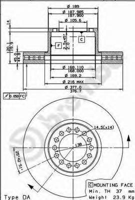 BREMBO 09.8573.10 Тормозной диск