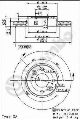 BREMBO 09.9078.10 Тормозной диск