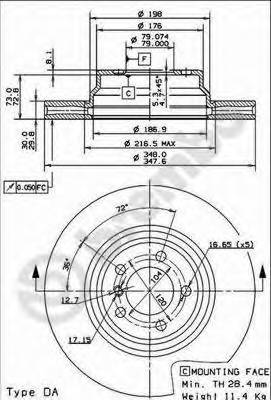 BREMBO 09.9355.11 Тормозной диск