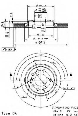 BREMBO 09.9369.10 Тормозной диск