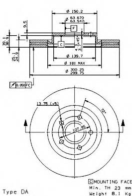 BREMBO 09.9468.11 Тормозной диск