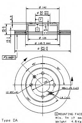 BREMBO 09.9537.20 Тормозной диск