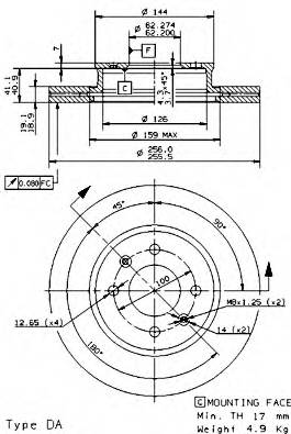 BREMBO 09.9541.10 Тормозной диск