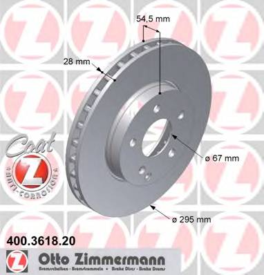 ZIMMERMANN 400.3618.20 Гальмівний диск