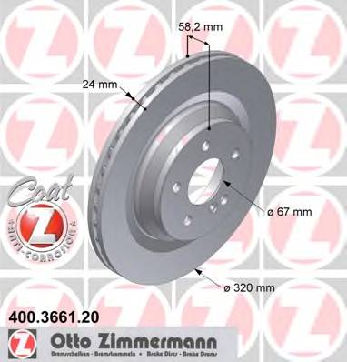 ZIMMERMANN 400.3661.20 Гальмівний диск