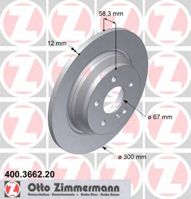 ZIMMERMANN 400.3662.20 Тормозной диск