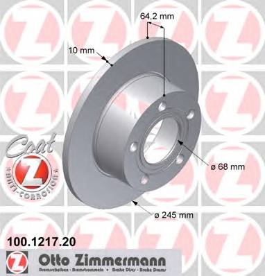 ZIMMERMANN 100.1217.20 Гальмівний диск