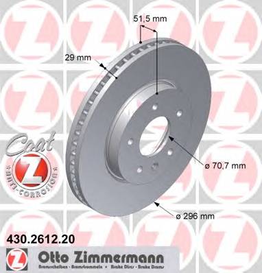 ZIMMERMANN 430.2612.20 Тормозной диск