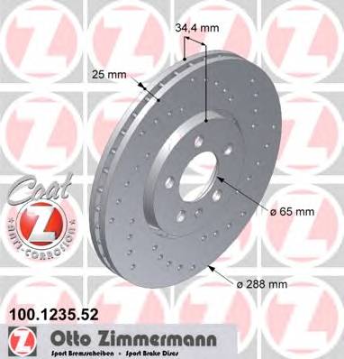 ZIMMERMANN 100.1235.52 Тормозной диск