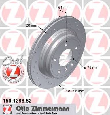 ZIMMERMANN 150.1286.52 Тормозной диск