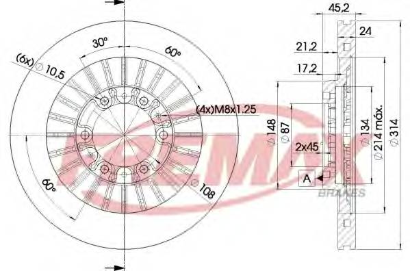 FREMAX BD-7043 Гальмівний диск