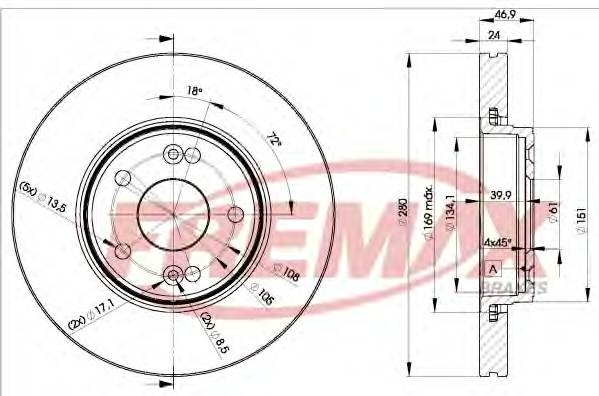 FREMAX BD-2234 Гальмівний диск