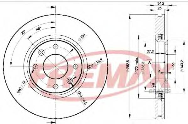 FREMAX BD-4752 Тормозной диск