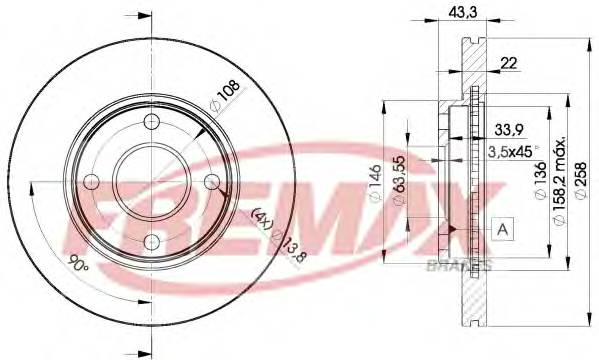 FREMAX BD-5344 Тормозной диск