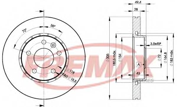 FREMAX BD-6845 Тормозной диск