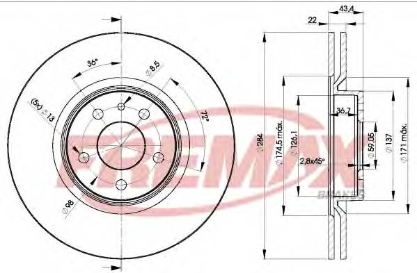 FREMAX BD-1548 Тормозной диск