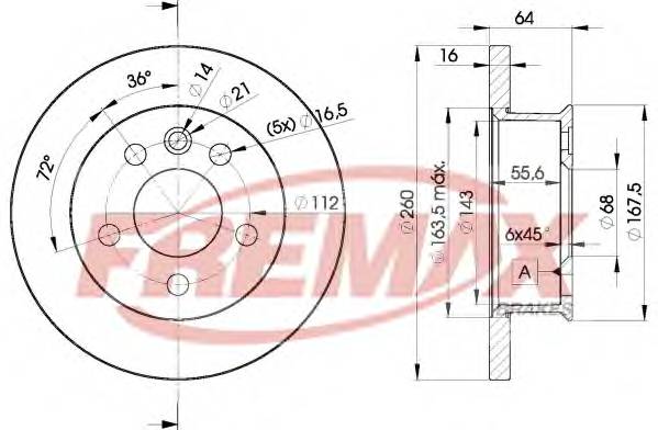 FREMAX BD-3013 Гальмівний диск